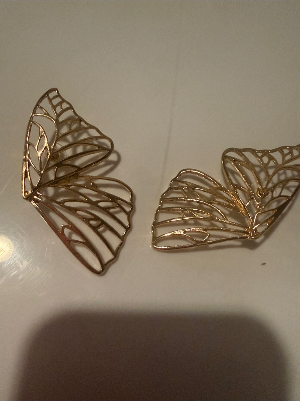 Gold Filigree Butterfly Wing Earrings